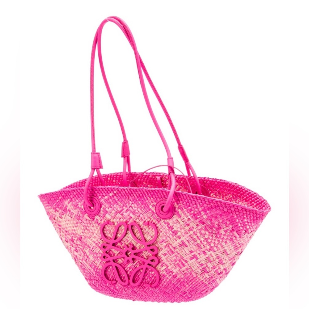 SOLD NWT Loewe 2023 Small Anagram Pink Basket Bag